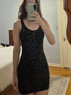 European H&M Animal Print Bodycon Mini Dress Size XS